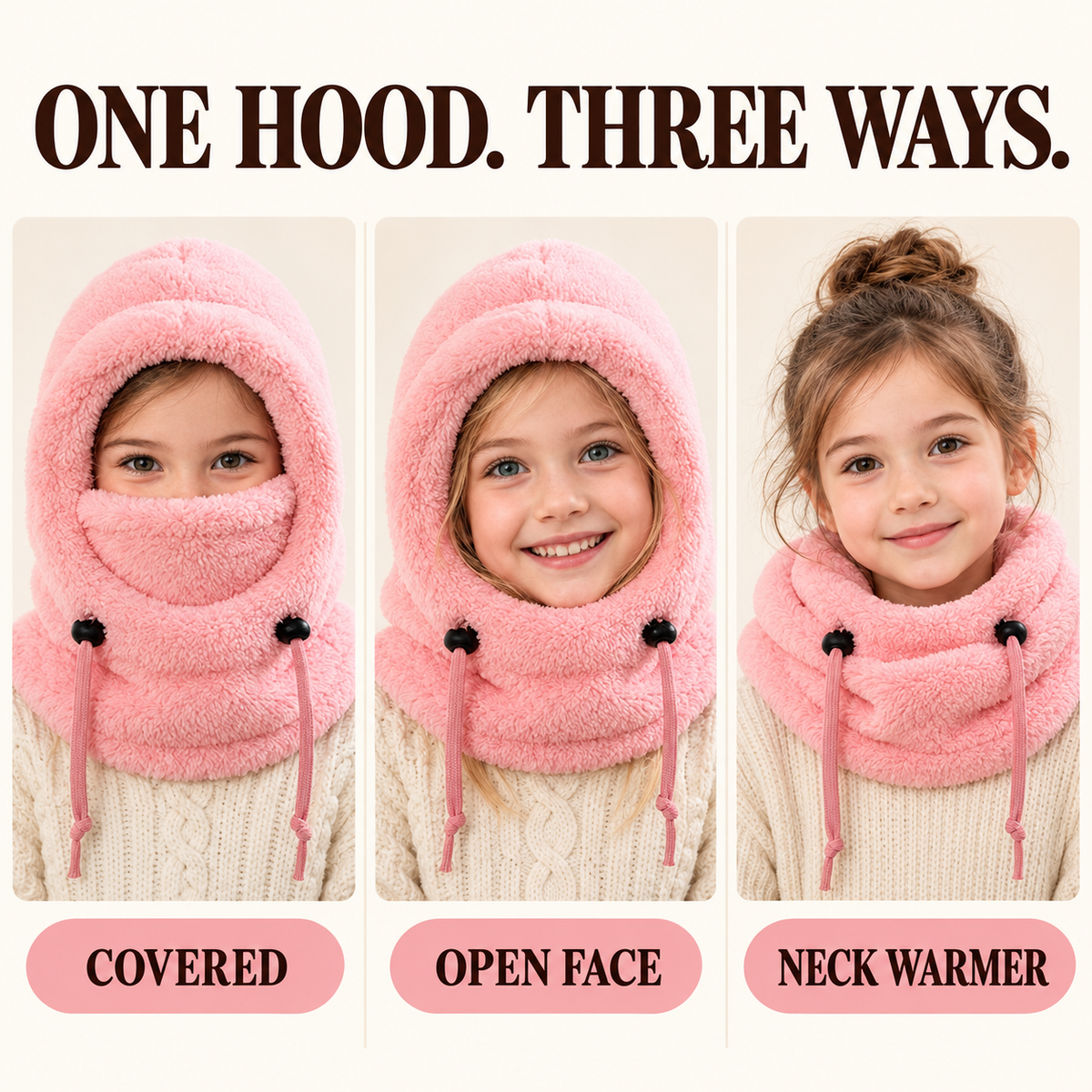 3-in-1 Plush Winter Hood & Neck Warmer
