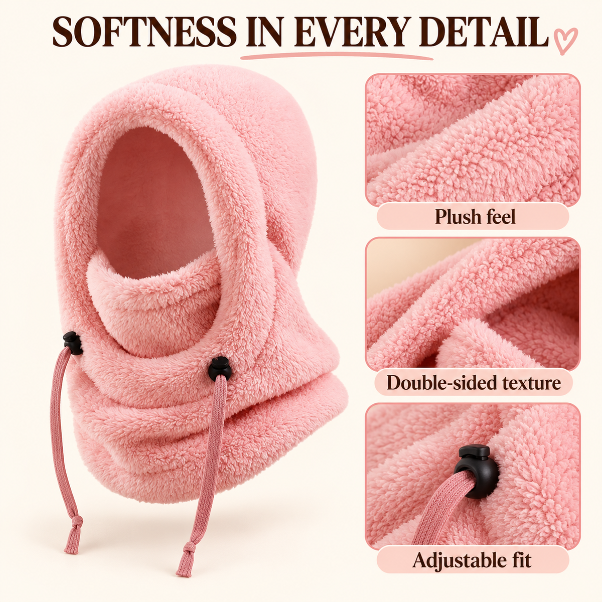 3-in-1 Plush Winter Hood & Neck Warmer