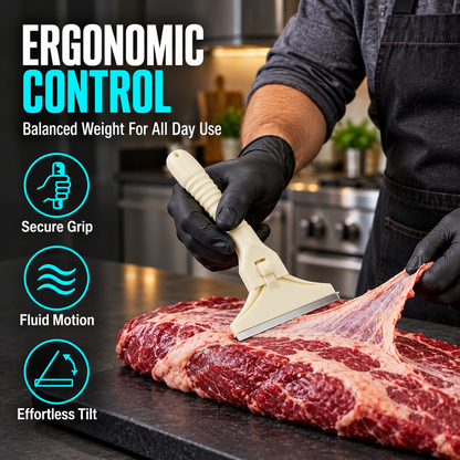 🥩🔥 50% OFF! Stainless Steel Meat Scraper – Easy Fat & Fascia Removal Tool for Beef & Pork 🔪✨