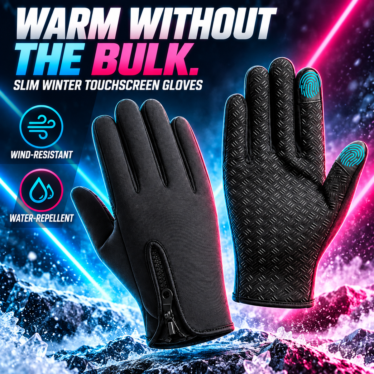 Water-Resistant Touchscreen Thermal Gloves