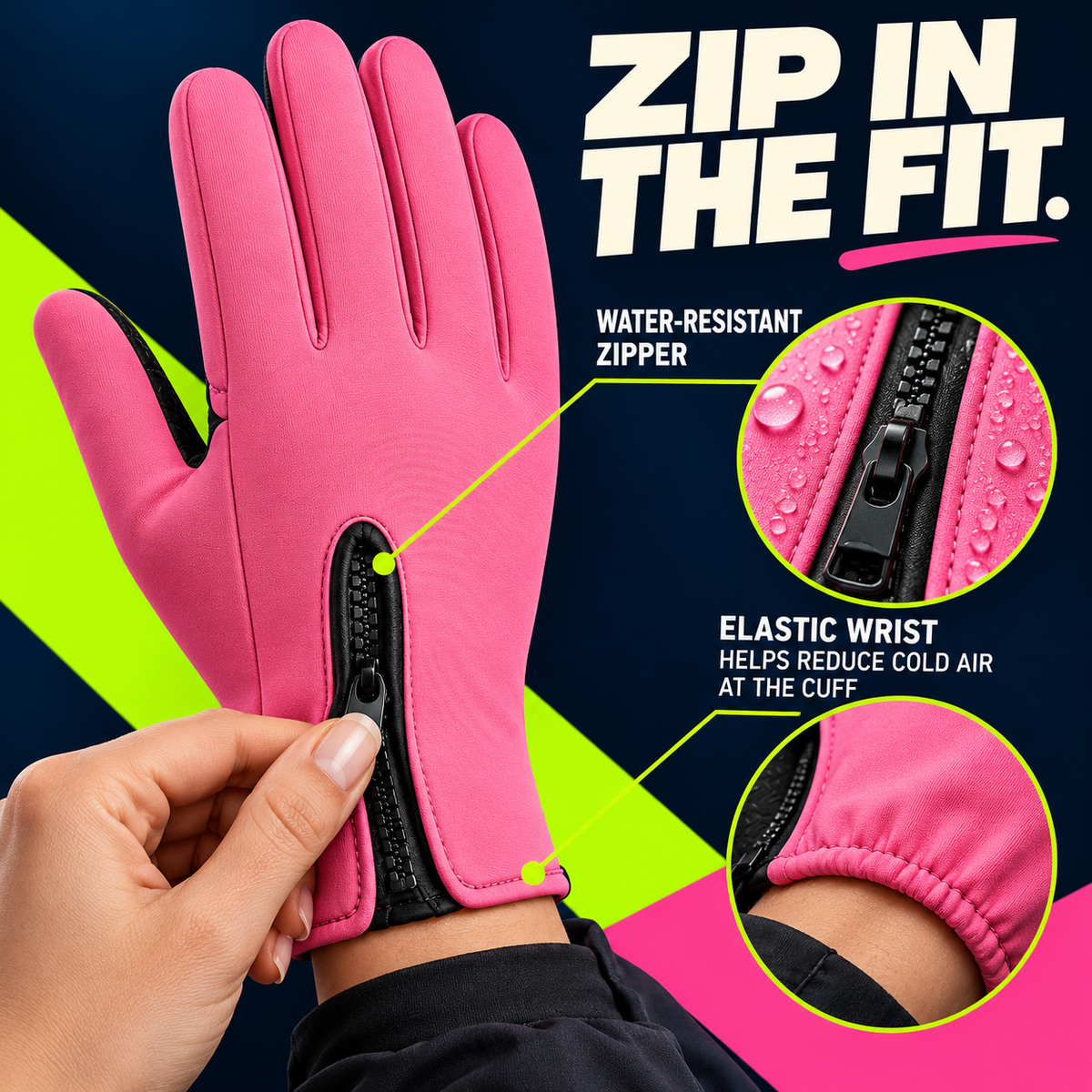 Water-Resistant Touchscreen Thermal Gloves