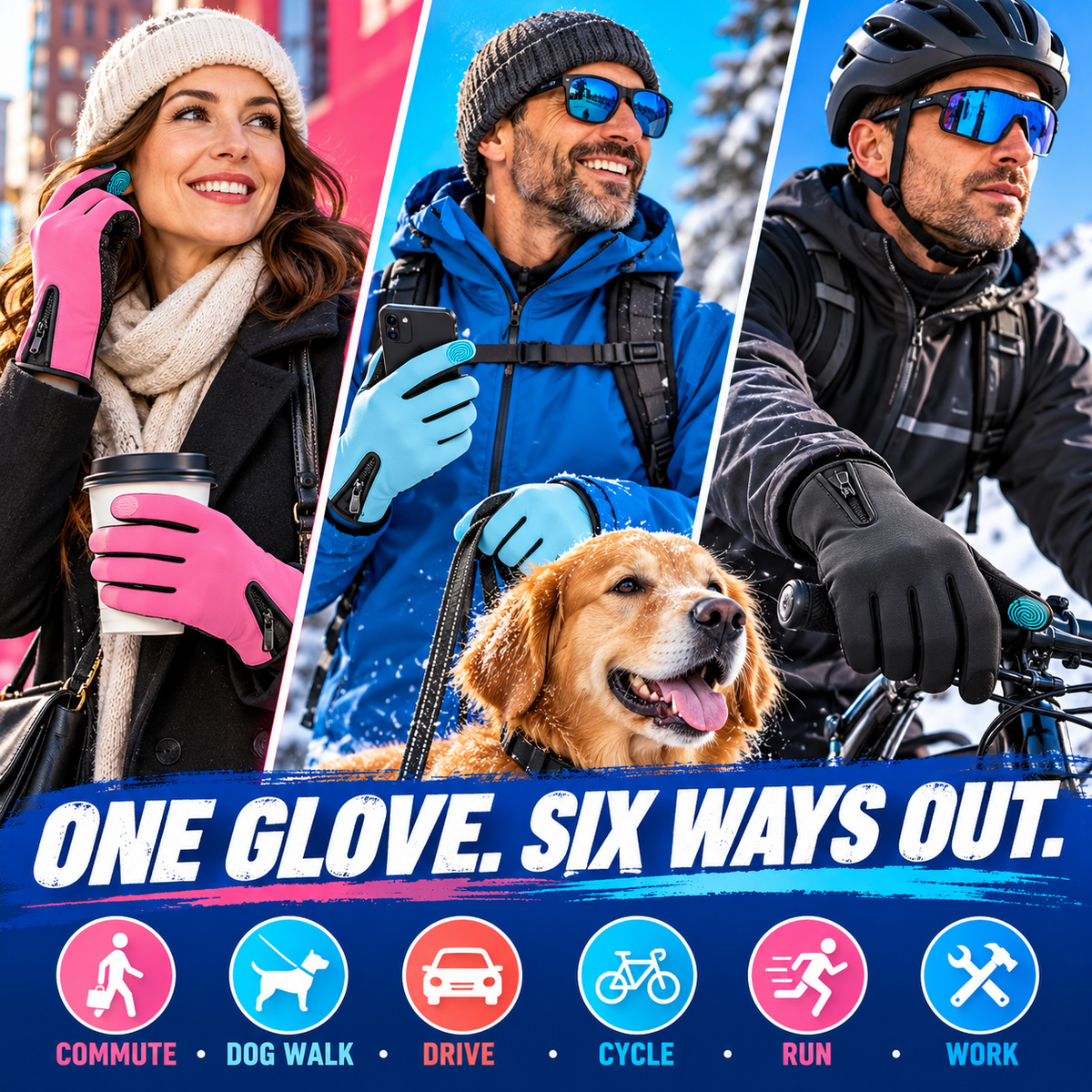 Water-Resistant Touchscreen Thermal Gloves