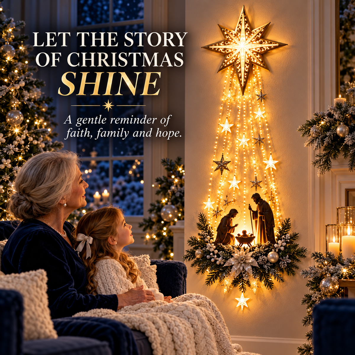 Bethlehem Star of Faith- Lighted Nativity WallDecor