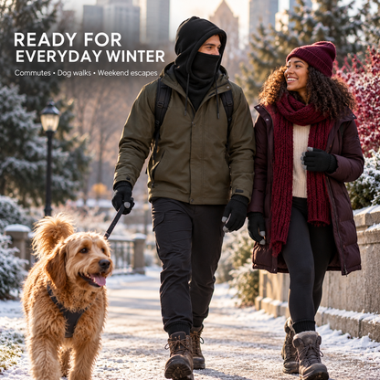 Unisex Adult Plain Winter Warm Multi-Pieces Outdoor Wear Set