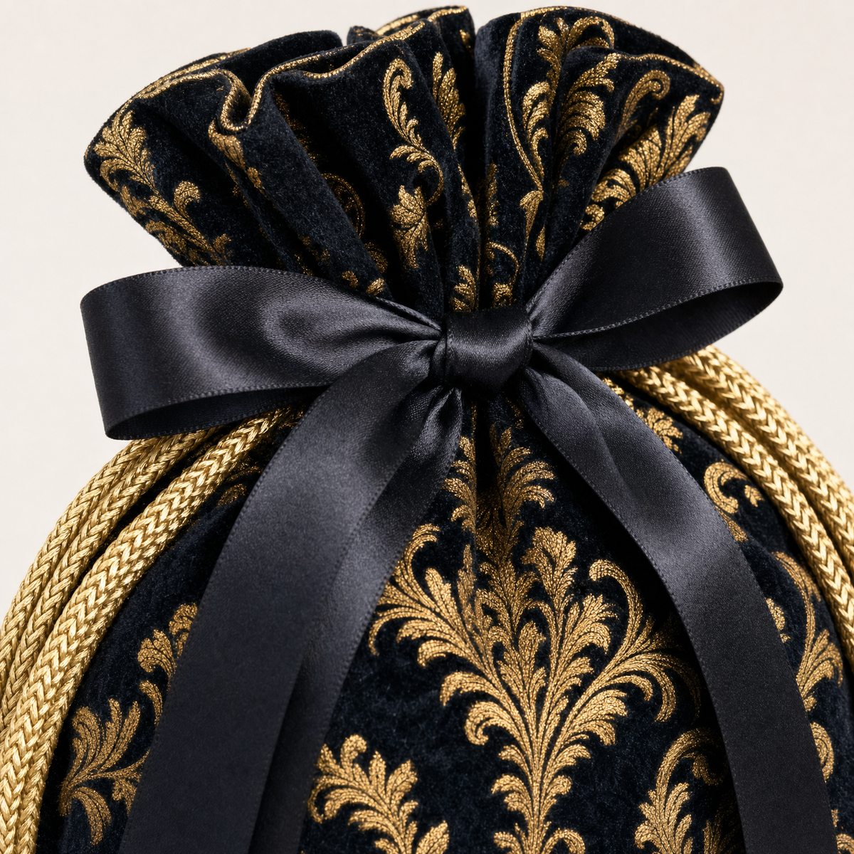 Noir Baroque — Reusable Fabric Christmas Gift Bag