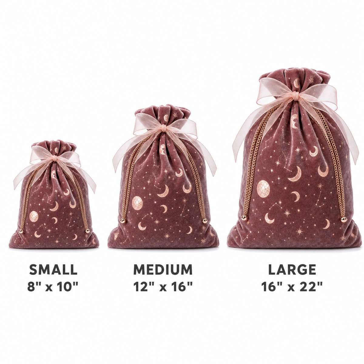 Rose Celestial — Reusable Fabric Christmas Gift Bag