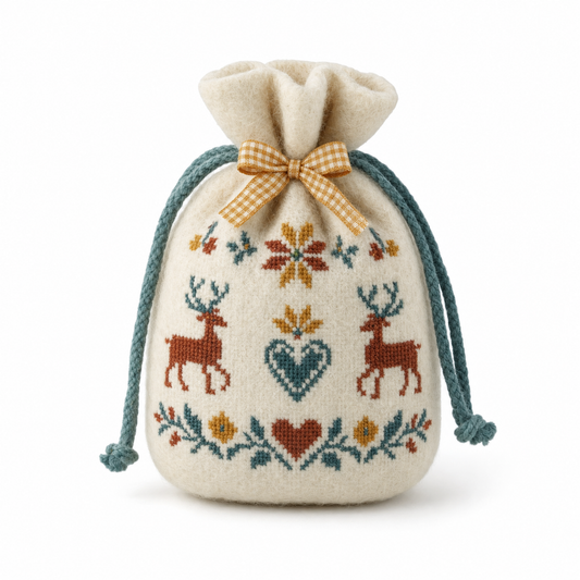 Folk Sachet — Reusable Fabric Christmas Gift Bag